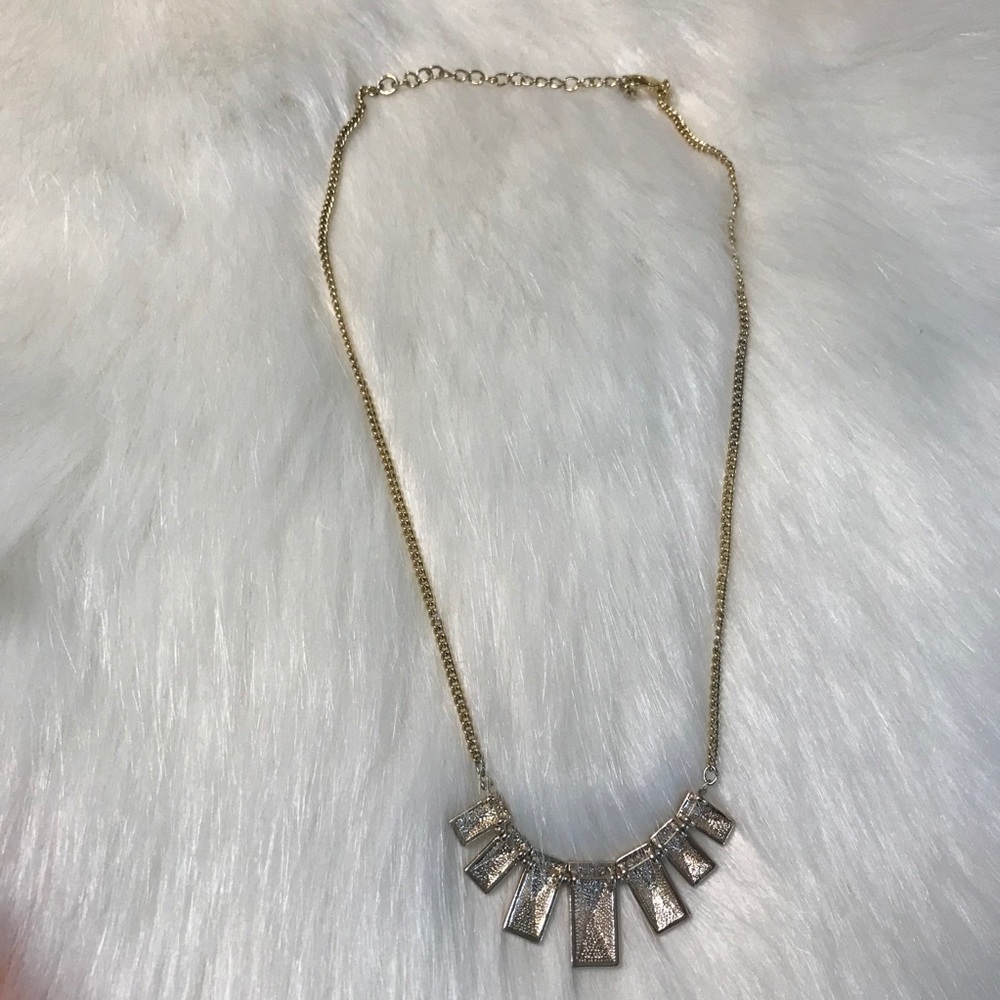 Dangling Rectangles & Rhinestones Necklace - Picture 7 of 8